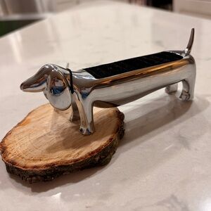Silver Dachshund Ring holder -(holds 9 rings)